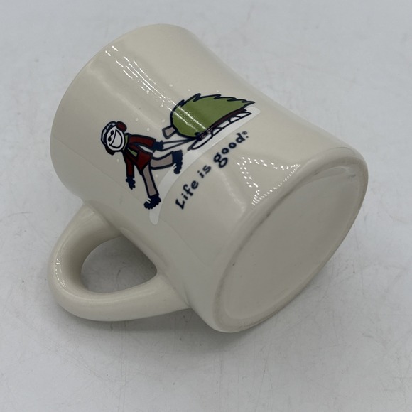 Life‎ is Good Jake Christmas Tree on Sled Mug Coffee Tea Cup Ceramic - Picture 3 of 4